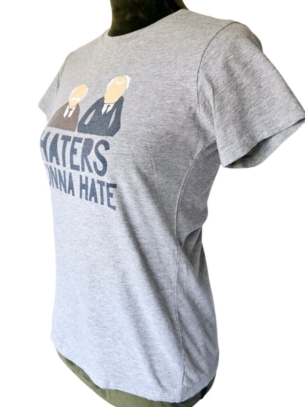 Next Level 'Haters Gonna Hate' Women's T-Shirt, Gray, Size M - Picture 4 of 8
